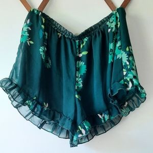 Altar'd State Flowy Dainty Lightweight Shorts Teal sz Medium